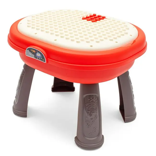 Masuta interactiva, Baby Mix, 2 in 1 pentru bebelusi, Cu lumini si sunete, Partea reversibila pentru Lego Duplo BYN56441