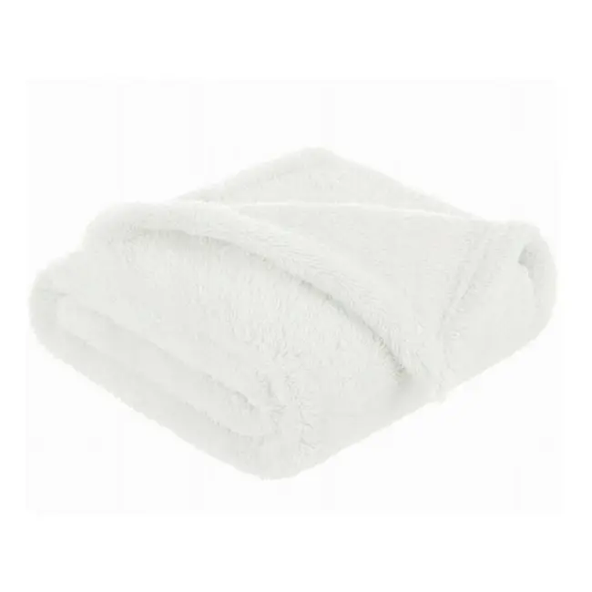 Paturica pufoasa, Qmini, Pentru copii, Din fleece, 75 x 100 cm, Alb BYN6426972031844