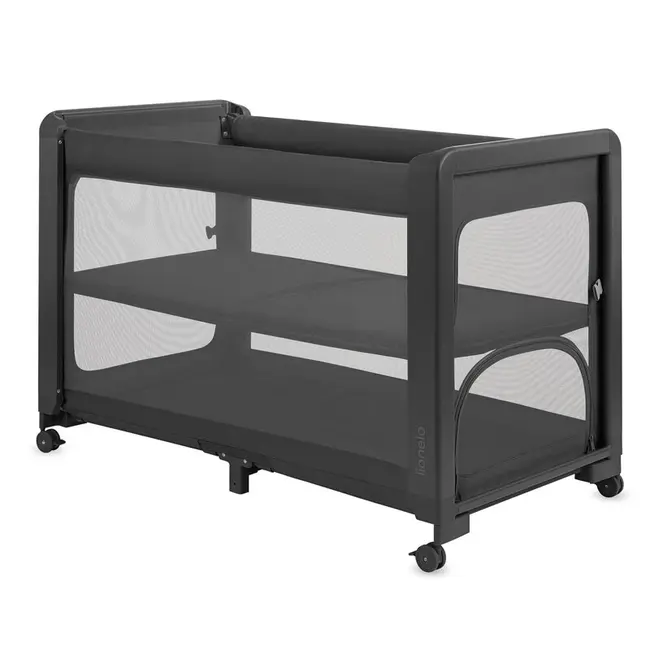 Patut multifunctional, Lionelo, Patty, 5 in 1, 0- 36 luni, Co-sleeper, Tarc de joaca, Patut de calatorie, Laterala rabatabila, 2 trepte reglare saltea, Roti, Husa transport inclusa, Gri BYNLO-PATTY_GREY_GRAPHITE