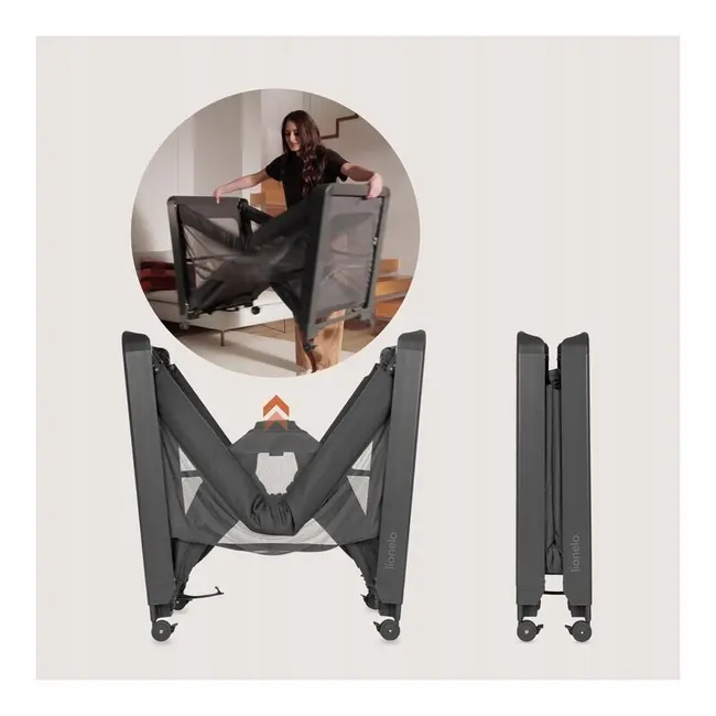 Patut multifunctional, Lionelo, Patty, 5 in 1, 0- 36 luni, Co-sleeper, Tarc de joaca, Patut de calatorie, Laterala rabatabila, 2 trepte reglare saltea, Roti, Husa transport inclusa, Gri BYNLO-PATTY_GREY_GRAPHITE