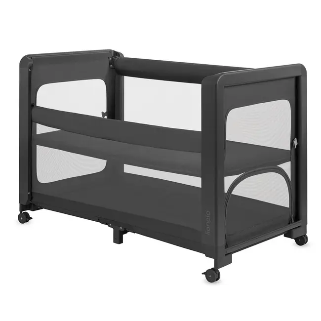 Patut multifunctional, Lionelo, Patty, 5 in 1, 0- 36 luni, Co-sleeper, Tarc de joaca, Patut de calatorie, Laterala rabatabila, 2 trepte reglare saltea, Roti, Husa transport inclusa, Gri BYNLO-PATTY_GREY_GRAPHITE