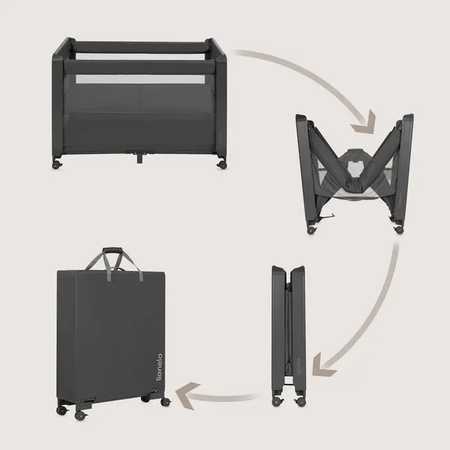 Patut multifunctional, Lionelo, Patty, 5 in 1, 0- 36 luni, Co-sleeper, Tarc de joaca, Patut de calatorie, Laterala rabatabila, 2 trepte reglare saltea, Roti, Husa transport inclusa, Gri BYNLO-PATTY_GREY_GRAPHITE