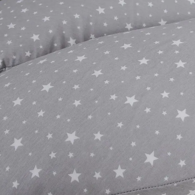Perna multifunctionala, Ceba Baby, Pentru dureri de spate, somn confortabil si alaptat, Cu bile de silicon si microperle, Husa detasabila din bumbac, 300x30 cm, Oeko-Tex Standard 100, Grey Stars BYNW-885-000-739