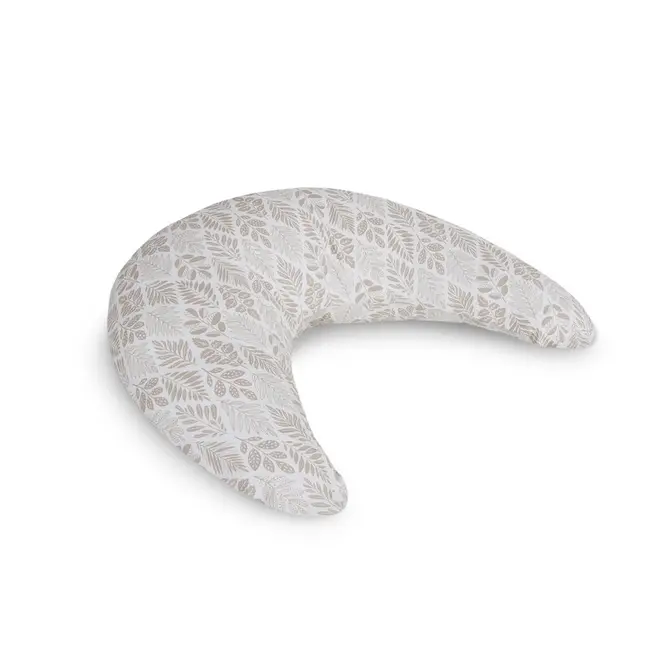 Perna pentru alaptat, Ceba Baby, Husa detasabila din bumbac, Cu puf siliconizat, 150x60x37 cm, Oeko-Tex Standard 100, Basic Brown Leaves BYNW-709-000-746