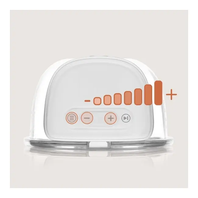 Pompa de san, Lionelo, Fidi Free Lumi, Portabila, Cu accesorii, Hands-free, 9 functii de masaj, Functie iluminare pentru noapte, Fara BPA, Autonomie 3 h, Capacitate 180 ml, Alb BYNLOC-FIDI_FREE_LUMI_WHITE_NATURAL