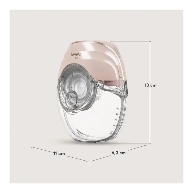 Pompa de san, Lionelo, Fidi Free Slim, Portabila, Cu accesorii, Hands-free, Trifazata, Panou control, Autonomie pana la 3 h, 9 functii de masaj, Silentioasa- 40 db, Capacitate 150 ml, Roz BYNLOC-FIDI_FREE_SLIM