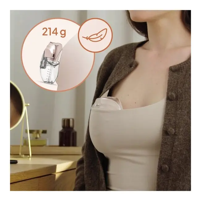 Pompa de san, Lionelo, Fidi Free Slim, Portabila, Cu accesorii, Hands-free, Trifazata, Panou control, Autonomie pana la 3 h, 9 functii de masaj, Silentioasa- 40 db, Capacitate 150 ml, Roz BYNLOC-FIDI_FREE_SLIM