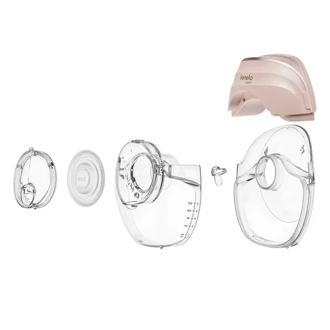 Pompa de san, Lionelo, Fidi Free Slim Duo, Portabila, Cu accesorii, Hands-free, Trifazata, Panou control, Autonomie pana la 3 h, 9 functii de masaj, Silentioasa- 40 db, Capacitate 150 ml, Roz BYNLOC-FIDI_FREE_SLIM_DUO