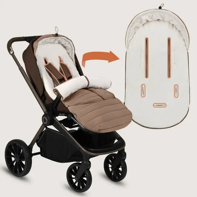 Sac de iarna, Lionelo, Oli, Pentru carucior, landou sau scaun auto, 101x45 cm, Impermeabil, Rezistent pana la -20 grade, Extensibil, Maro BYNLO-OLI_NUTTY