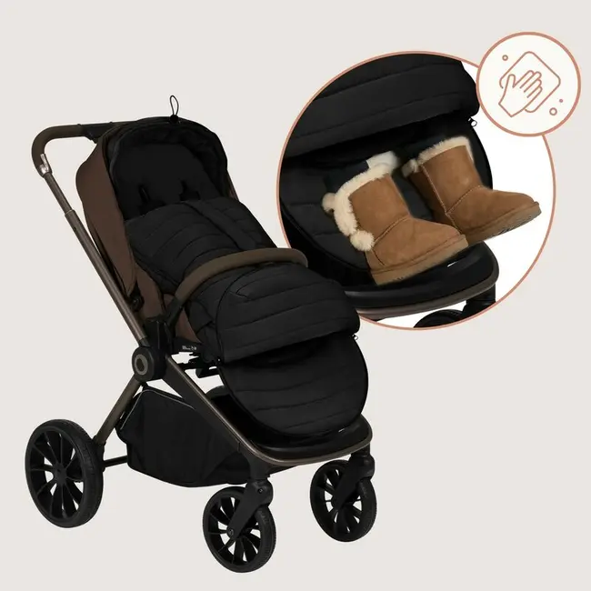 Sac de iarna, Lionelo, Oli, Pentru carucior, landou sau scaun auto, 101x45 cm, Impermeabil, Rezistent pana la -20 grade, Extensibil, Negru BYNLO-OLI_BLACK