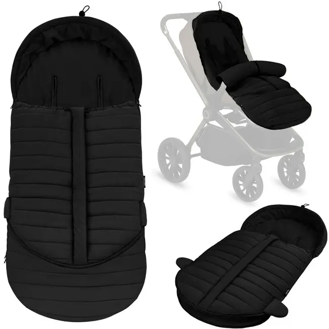 Sac de iarna, Lionelo, Oli, Pentru carucior, landou sau scaun auto, 101x45 cm, Impermeabil, Rezistent pana la -20 grade, Extensibil, Negru BYNLO-OLI_BLACK
