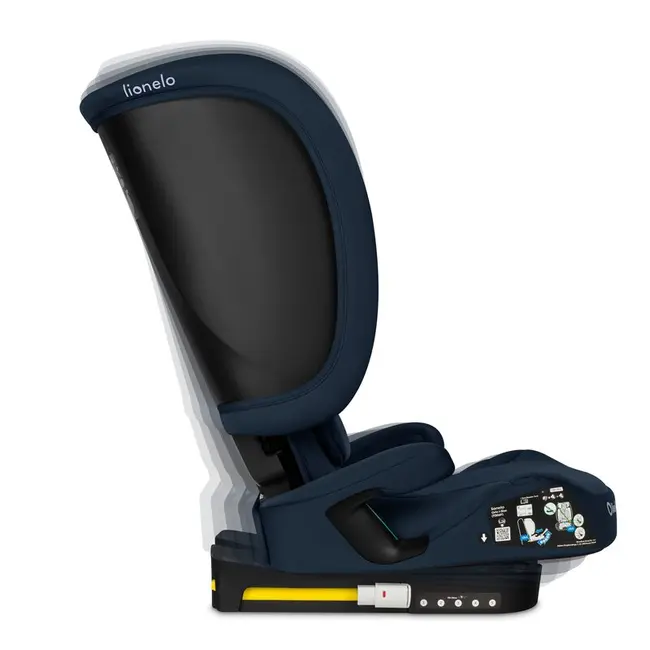 Scaun auto pliabil, Lionelo, Orin, i-Size, 100-150 cm, Tetiera reglabila in 14 pozitii, Spatar in 4 pozitii, Isofix+Top Tether, Sezut ergonomic, Husa transport, Suport sticla, Albastru BYNLO-ORIN_I-SIZE_BLUE_NAVY