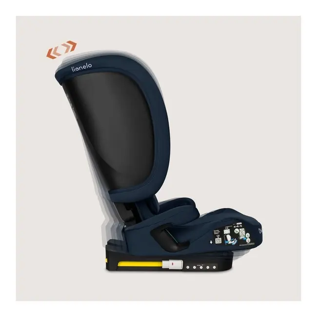 Scaun auto pliabil, Lionelo, Orin, i-Size, 100-150 cm, Tetiera reglabila in 14 pozitii, Spatar in 4 pozitii, Isofix+Top Tether, Sezut ergonomic, Husa transport, Suport sticla, Albastru BYNLO-ORIN_I-SIZE_BLUE_NAVY