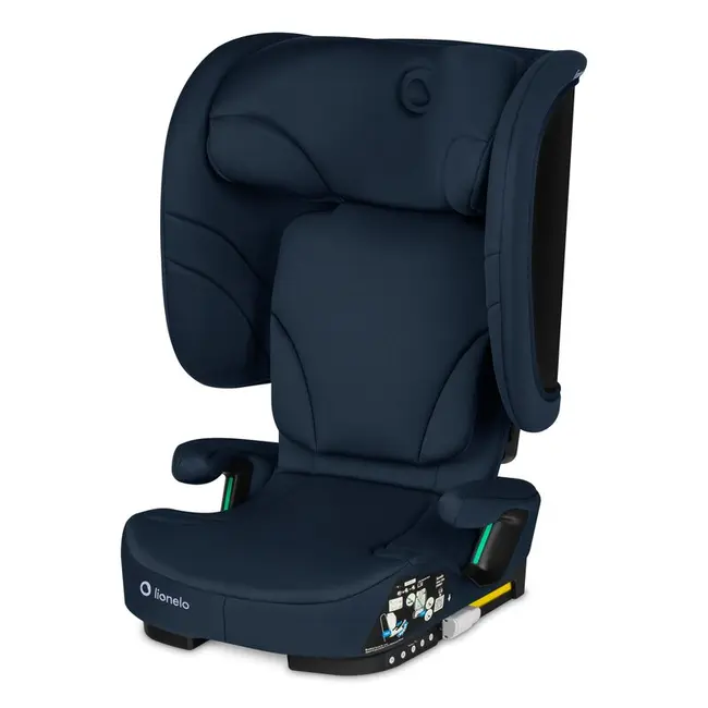 Scaun auto pliabil, Lionelo, Orin, i-Size, 100-150 cm, Tetiera reglabila in 14 pozitii, Spatar in 4 pozitii, Isofix+Top Tether, Sezut ergonomic, Husa transport, Suport sticla, Albastru BYNLO-ORIN_I-SIZE_BLUE_NAVY