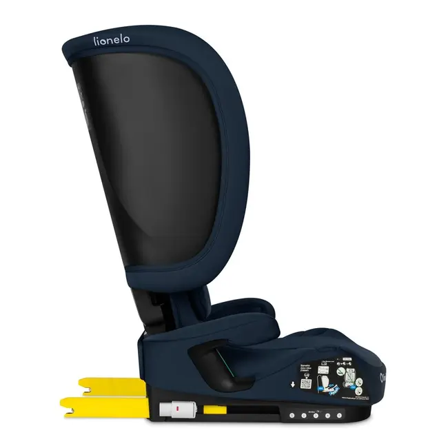 Scaun auto pliabil, Lionelo, Orin, i-Size, 100-150 cm, Tetiera reglabila in 14 pozitii, Spatar in 4 pozitii, Isofix+Top Tether, Sezut ergonomic, Husa transport, Suport sticla, Albastru BYNLO-ORIN_I-SIZE_BLUE_NAVY