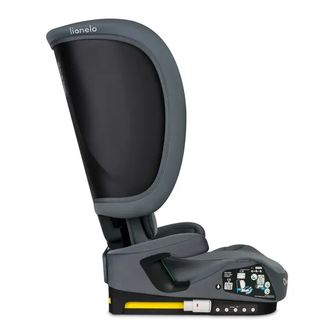 Scaun auto pliabil, Lionelo, Orin, i-Size, 100-150 cm, Tetiera reglabila in 14 pozitii, Spatar in 4 pozitii, Isofix+Top Tether, Sezut ergonomic, Husa transport, Suport sticla, Gri Grafit BYNLO-ORIN_I-SIZE_GREY_GRAPHITE