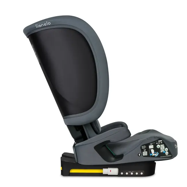 Scaun auto pliabil, Lionelo, Orin, i-Size, 100-150 cm, Tetiera reglabila in 14 pozitii, Spatar in 4 pozitii, Isofix+Top Tether, Sezut ergonomic, Husa transport, Suport sticla, Gri Grafit BYNLO-ORIN_I-SIZE_GREY_GRAPHITE
