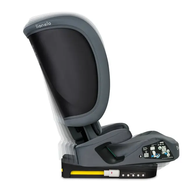 Scaun auto pliabil, Lionelo, Orin, i-Size, 100-150 cm, Tetiera reglabila in 14 pozitii, Spatar in 4 pozitii, Isofix+Top Tether, Sezut ergonomic, Husa transport, Suport sticla, Gri Grafit BYNLO-ORIN_I-SIZE_GREY_GRAPHITE