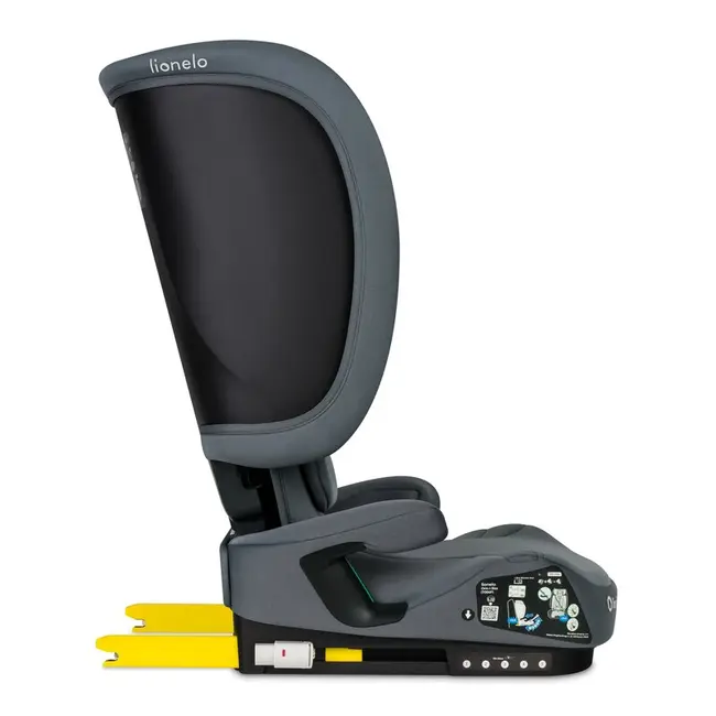 Scaun auto pliabil, Lionelo, Orin, i-Size, 100-150 cm, Tetiera reglabila in 14 pozitii, Spatar in 4 pozitii, Isofix+Top Tether, Sezut ergonomic, Husa transport, Suport sticla, Gri Grafit BYNLO-ORIN_I-SIZE_GREY_GRAPHITE