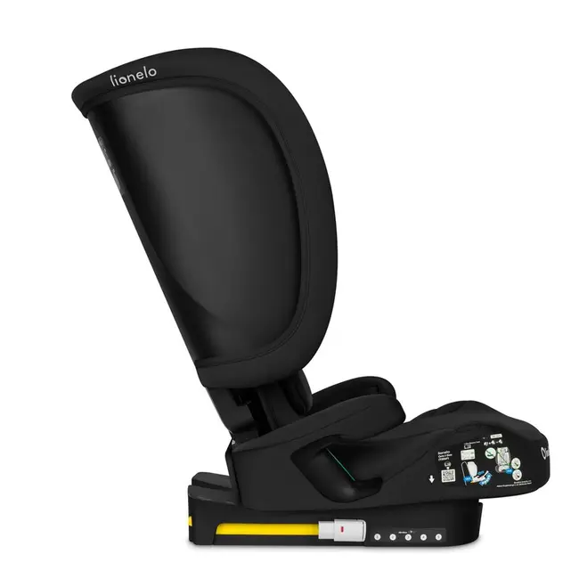 Scaun auto pliabil, Lionelo, Orin, i-Size, 100-150 cm, Tetiera reglabila in 14 pozitii, Spatar in 4 pozitii, Isofix+Top Tether, Sezut ergonomic, Husa transport, Suport sticla, Negru Carbon BYNLO-ORIN_I-SIZE_BLACK_CARBON