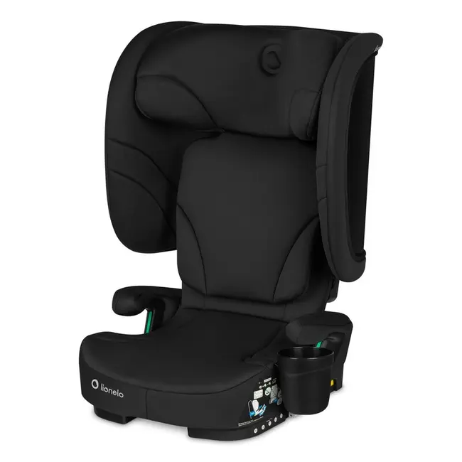 Scaun auto pliabil, Lionelo, Orin, i-Size, 100-150 cm, Tetiera reglabila in 14 pozitii, Spatar in 4 pozitii, Isofix+Top Tether, Sezut ergonomic, Husa transport, Suport sticla, Negru Carbon BYNLO-ORIN_I-SIZE_BLACK_CARBON