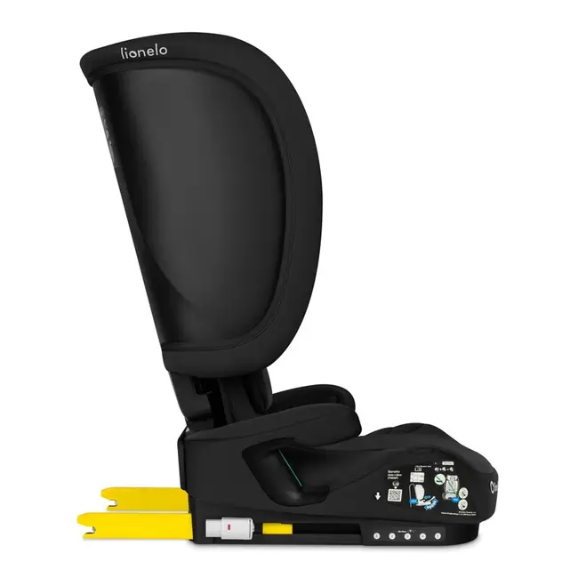 Scaun auto pliabil, Lionelo, Orin, i-Size, 100-150 cm, Tetiera reglabila in 14 pozitii, Spatar in 4 pozitii, Isofix+Top Tether, Sezut ergonomic, Husa transport, Suport sticla, Negru Carbon BYNLO-ORIN_I-SIZE_BLACK_CARBON