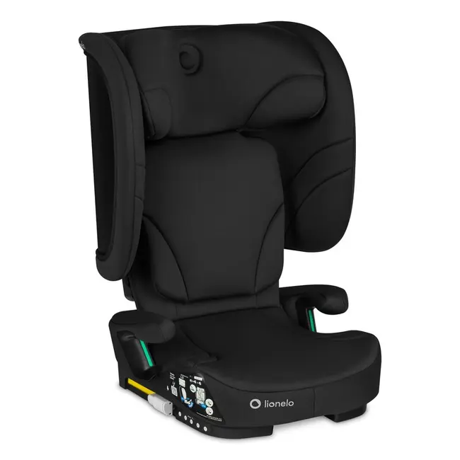 Scaun auto pliabil, Lionelo, Orin, i-Size, 100-150 cm, Tetiera reglabila in 14 pozitii, Spatar in 4 pozitii, Isofix+Top Tether, Sezut ergonomic, Husa transport, Suport sticla, Negru Carbon BYNLO-ORIN_I-SIZE_BLACK_CARBON