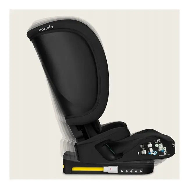Scaun auto pliabil, Lionelo, Orin, i-Size, 100-150 cm, Tetiera reglabila in 14 pozitii, Spatar in 4 pozitii, Isofix+Top Tether, Sezut ergonomic, Husa transport, Suport sticla, Negru Carbon BYNLO-ORIN_I-SIZE_BLACK_CARBON