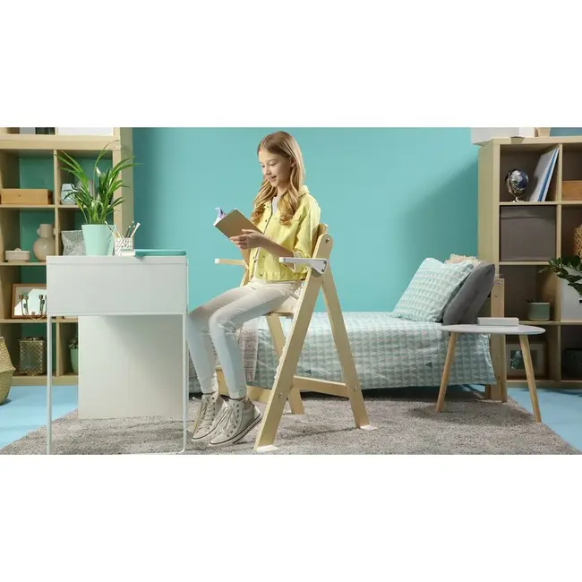 Scaun de masa, Lionelo, Floris, 3 in 1, Din Lemn, Transformabil, Reglabil pe inaltime in 4 pozitii, Suport picioare- 4 pozitii, 6 luni- 12 ani, Sustine 40 kg, Bej BYNLO-FLORIS_BEIGE_NATURAL