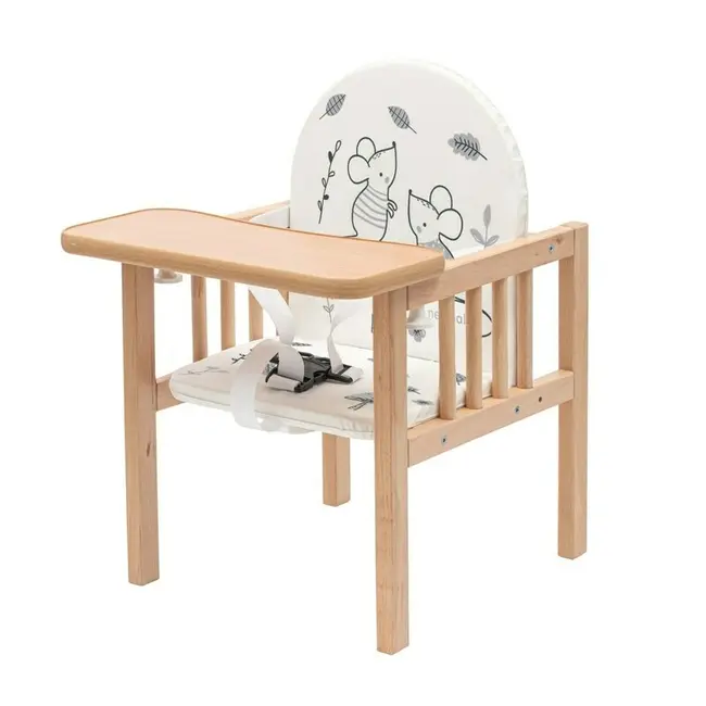 Scaun de masa, New Baby, 2 in 1, Transformabil in masuta si scaun, Din lemn, Inaltime 93 cm, Jerry BYN57824