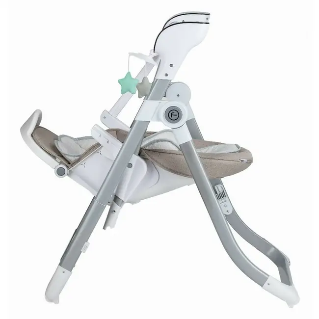 Scaun de masa si balansoar, FreeON, Oli Deluxe, 2 in 1, Transformabil, Multifunctional, Cu melodii de leagan, 0 luni+, Beige BYN82443