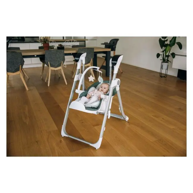 Scaun de masa si balansoar, FreeON, Oli Deluxe, 2 in 1, Transformabil, Multifunctional, Cu melodii de leagan, 0 luni+, Pistachio BYN82436