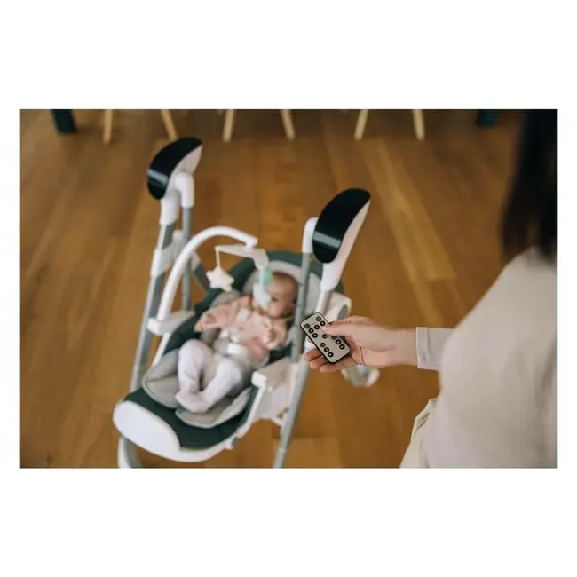 Scaun de masa si balansoar, FreeON, Oli Deluxe, 2 in 1, Transformabil, Multifunctional, Cu melodii de leagan, 0 luni+, Pistachio BYN82436