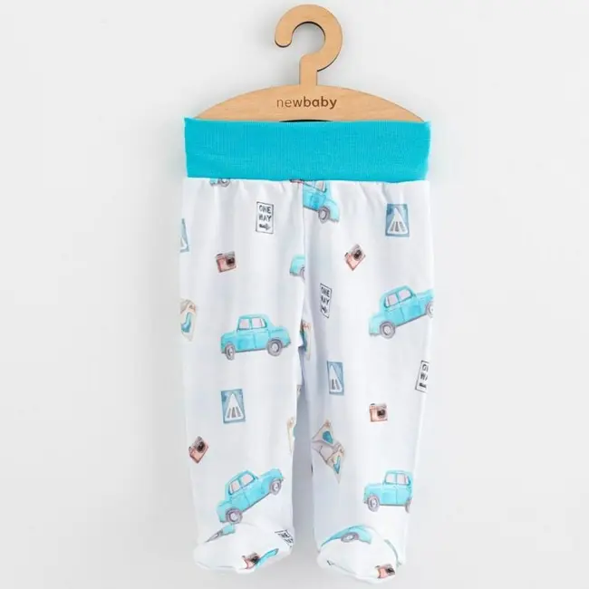 Set 3 piese, New Baby, Classic II, Include 3 perechi de pantalonasi cu botosei, Marime 62, Din bumbac 100%, Blue BYN58559