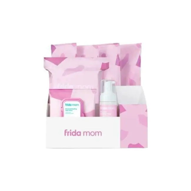 Set postnatal pentru maternitate, Frida Mom, Must Have, 4 bucati chiloti postpartum, 4 tampoane Ice Maxi, 24 tampoane racoritoare, Spuma pentru recuperare 150 ml, Sac depozitare, XS-XL BYNFRIPKGYRG