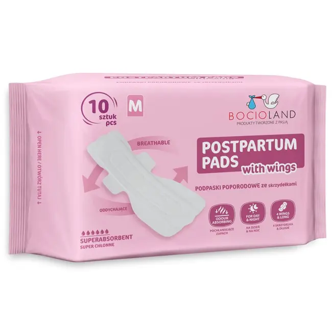 Tampoane absorbante postnatale, Bocioland, Ultra moi, 6 straturi, M, 10 buc BYNBL156