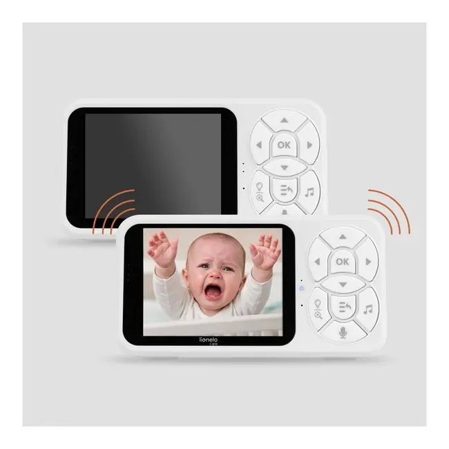 Video monitor, Lionelo, Babyline 3.4, Ecran LCD de 3.5 inch, Raza de actiune pana la 300 m, Conectare 4 camere, Autonomie 8 h, Lampa RGB incorporata, Cantece de leagan, Zoom 4X, Mod nocturn, Alb BYNLOC-BABYLINE_3.4