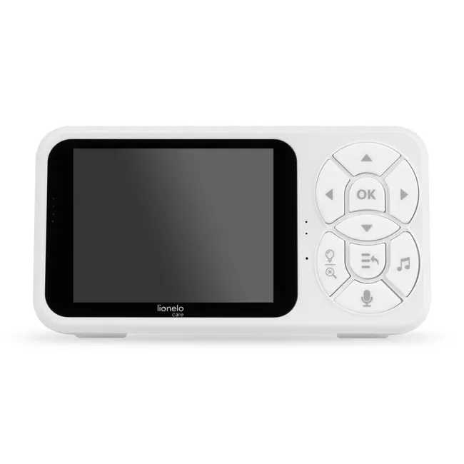 Video monitor, Lionelo, Babyline 3.4, Ecran LCD de 3.5 inch, Raza de actiune pana la 300 m, Conectare 4 camere, Autonomie 8 h, Lampa RGB incorporata, Cantece de leagan, Zoom 4X, Mod nocturn, Alb BYNLOC-BABYLINE_3.4