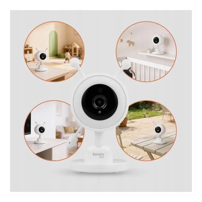 Video monitor, Lionelo, Babyline 3.4, Ecran LCD de 3.5 inch, Raza de actiune pana la 300 m, Conectare 4 camere, Autonomie 8 h, Lampa RGB incorporata, Cantece de leagan, Zoom 4X, Mod nocturn, Alb BYNLOC-BABYLINE_3.4
