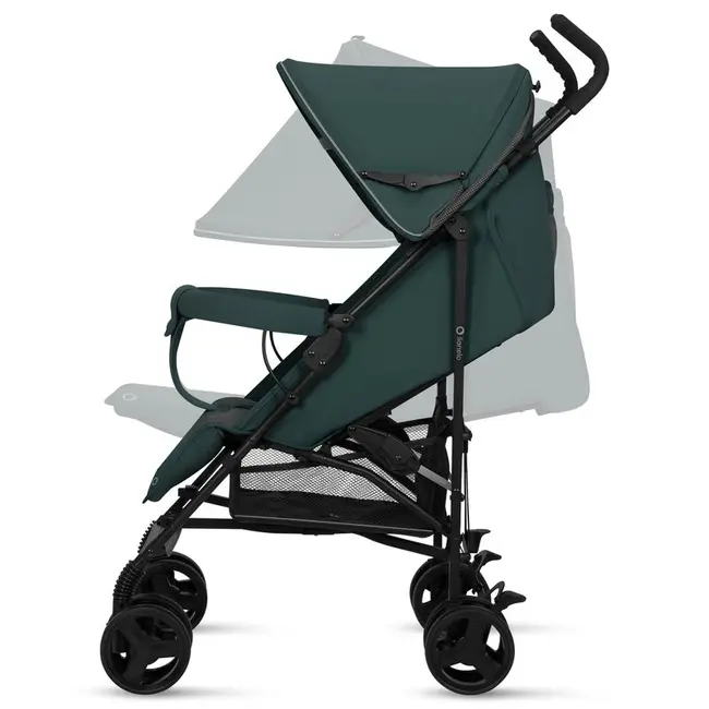 Carucior sport, Lionelo, Elia, Cu plasa de tantari, Suport de picioare reglabil, Spatar ajustabil in 4 pozitii, Capotina XXL, Pliere tip umbrela, Capacitate 15 kg, 6 luni+, EN 1888, Verde grafit BYNLO-ELIA_GREEN_GRAPHITE