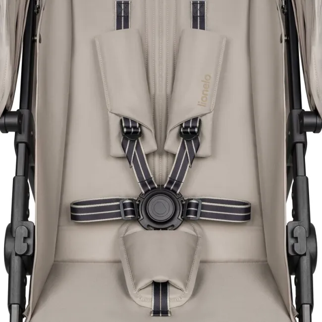 Carucior sport, Lionelo, Emerald, Pliere cu o mana, Copertina XXL UPF50+, Spatar reglabil, Suspensie completa, Roti EVA, 6- 48 luni, Pana la 22 kg, Bej BYNLO-EMERALD_BEIGE_SAND