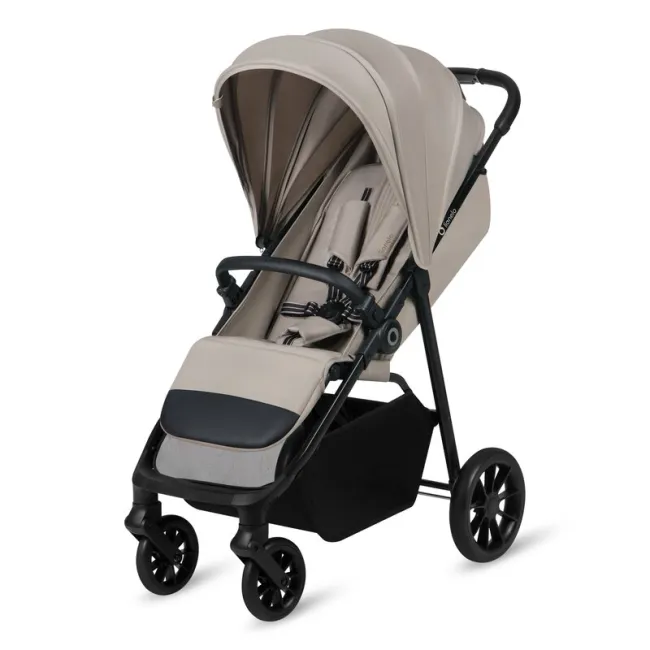 Carucior sport, Lionelo, Emerald, Pliere cu o mana, Copertina XXL UPF50+, Spatar reglabil, Suspensie completa, Roti EVA, 6- 48 luni, Pana la 22 kg, Bej BYNLO-EMERALD_BEIGE_SAND