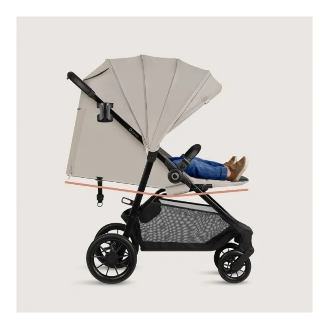 Carucior sport, Lionelo, Emerald, Pliere cu o mana, Copertina XXL UPF50+, Spatar reglabil, Suspensie completa, Roti EVA, 6- 48 luni, Pana la 22 kg, Bej BYNLO-EMERALD_BEIGE_SAND