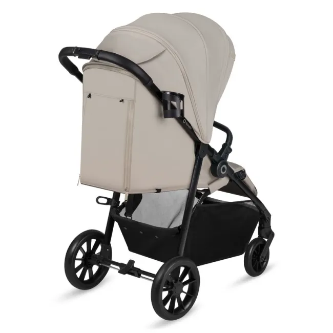 Carucior sport, Lionelo, Emerald, Pliere cu o mana, Copertina XXL UPF50+, Spatar reglabil, Suspensie completa, Roti EVA, 6- 48 luni, Pana la 22 kg, Bej BYNLO-EMERALD_BEIGE_SAND