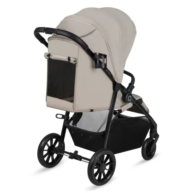 Carucior sport, Lionelo, Emerald, Pliere cu o mana, Copertina XXL UPF50+, Spatar reglabil, Suspensie completa, Roti EVA, 6- 48 luni, Pana la 22 kg, Bej BYNLO-EMERALD_BEIGE_SAND