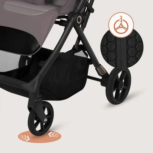 Carucior sport, Lionelo, Tansi, Pliere automata, Ultracompact, Manevrare cu o mana, Roti cu tehnologie GravelTech, Spatar si suport picioare reglabile, 6-48 luni, Sustine 22 kg, Bej Taupe BYNLO-TANSI_BEIGE_TAUPE