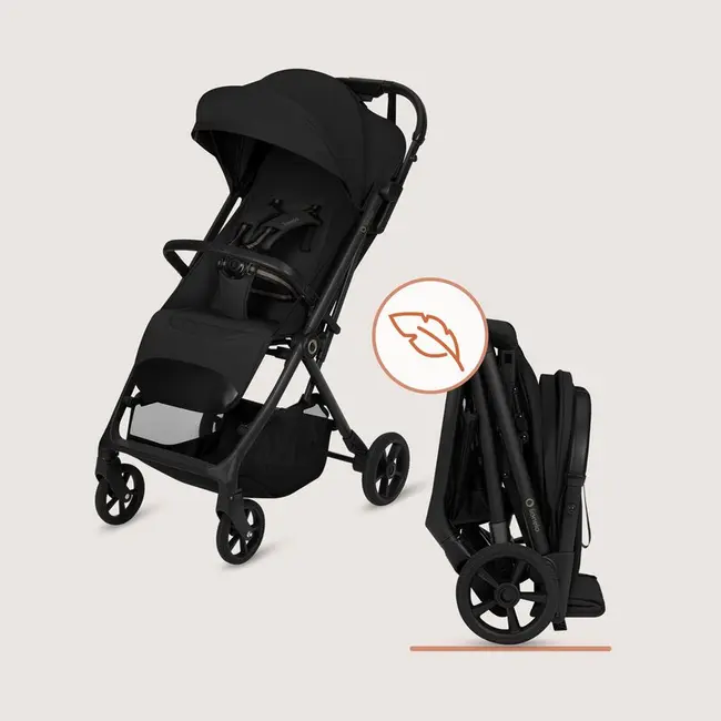 Carucior sport, Lionelo, Tansi, Pliere automata, Ultracompact, Manevrare cu o mana, Roti cu tehnologie GravelTech, Spatar si suport picioare reglabile, 6-48 luni, Sustine 22 kg, Negru BYNLO-TANSI_BLACK_ONYX
