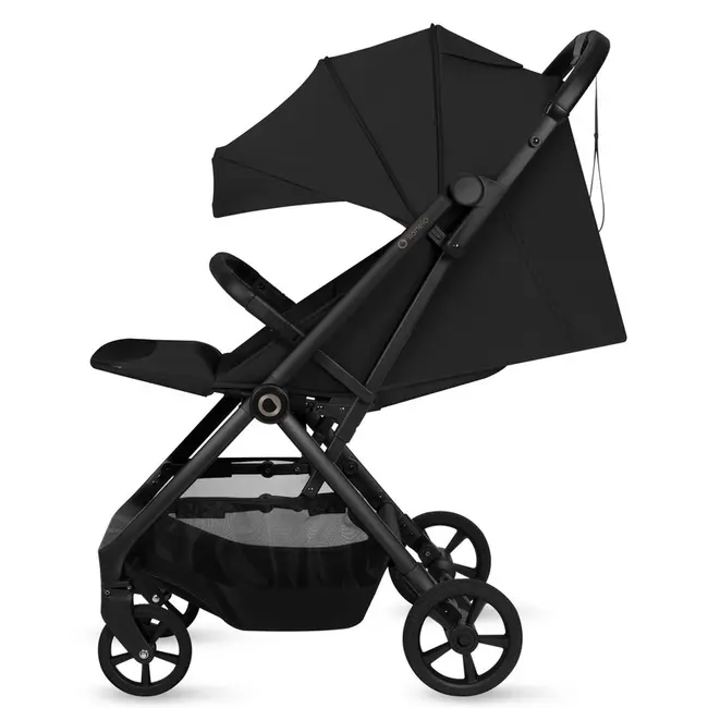 Carucior sport, Lionelo, Tansi, Pliere automata, Ultracompact, Manevrare cu o mana, Roti cu tehnologie GravelTech, Spatar si suport picioare reglabile, 6-48 luni, Sustine 22 kg, Negru BYNLO-TANSI_BLACK_ONYX