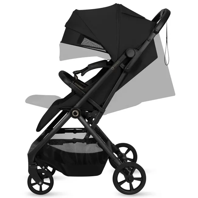 Carucior sport, Lionelo, Tansi, Pliere automata, Ultracompact, Manevrare cu o mana, Roti cu tehnologie GravelTech, Spatar si suport picioare reglabile, 6-48 luni, Sustine 22 kg, Negru BYNLO-TANSI_BLACK_ONYX