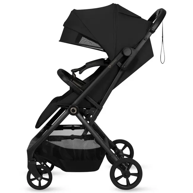 Carucior sport, Lionelo, Tansi, Pliere automata, Ultracompact, Manevrare cu o mana, Roti cu tehnologie GravelTech, Spatar si suport picioare reglabile, 6-48 luni, Sustine 22 kg, Negru BYNLO-TANSI_BLACK_ONYX